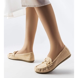 Beiga loafers med rosett från Grasselli beige 1