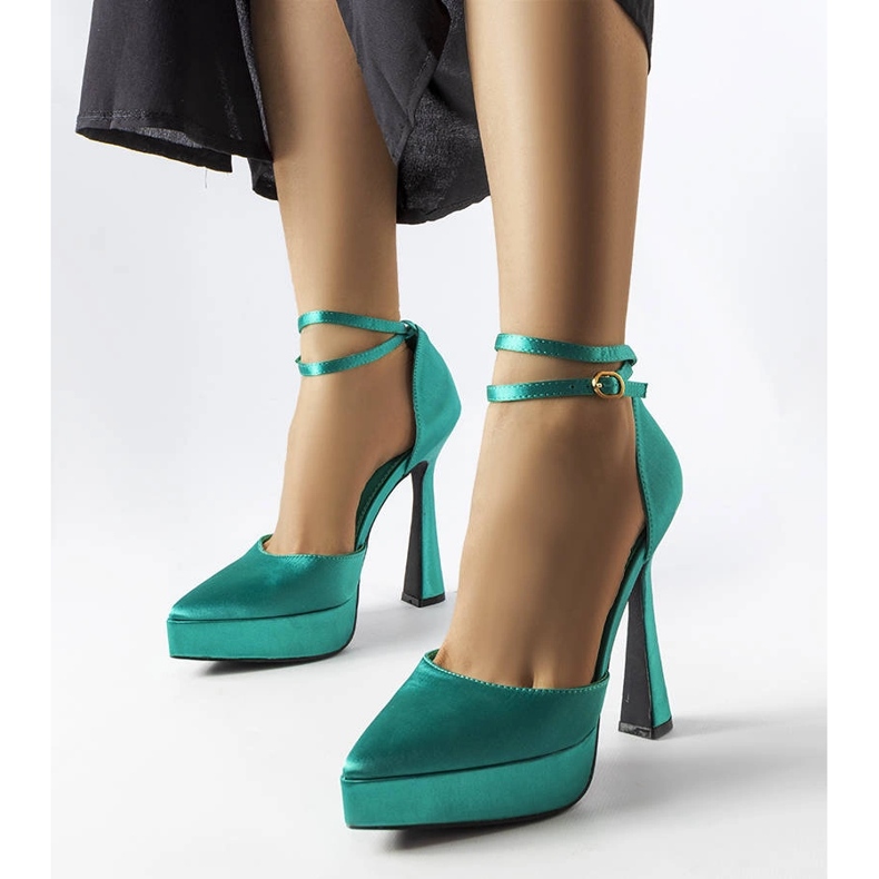 Dallas gröna högklackade pumps 1