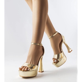 Illinois guld patent höga sandaler gyllene 1