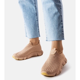 Beiga sport slip-on sneakers från Obenor beige 2