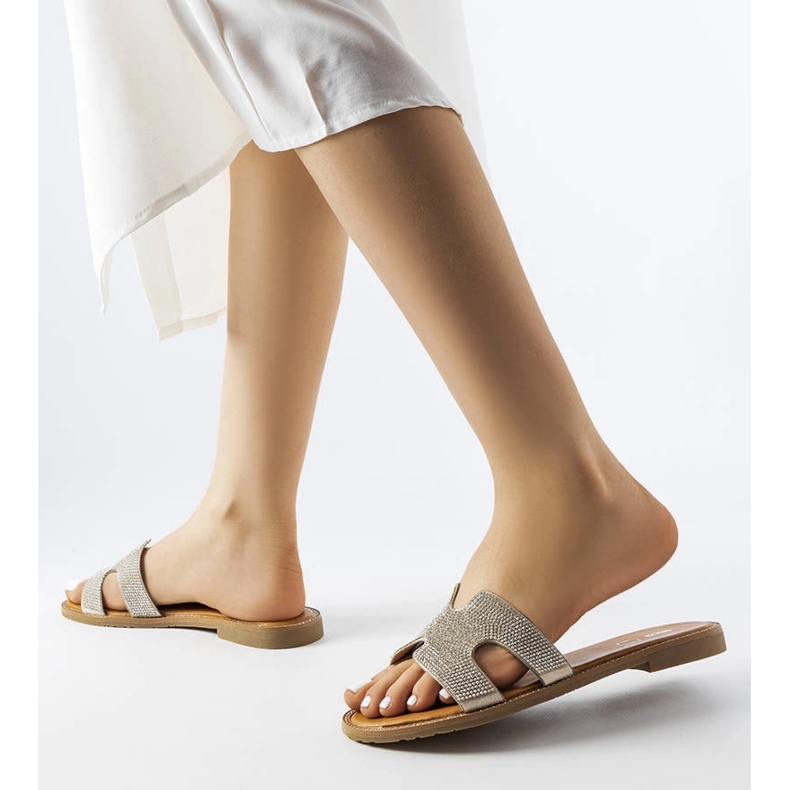 Silverglas med läderinlägg Lazure silver- 2