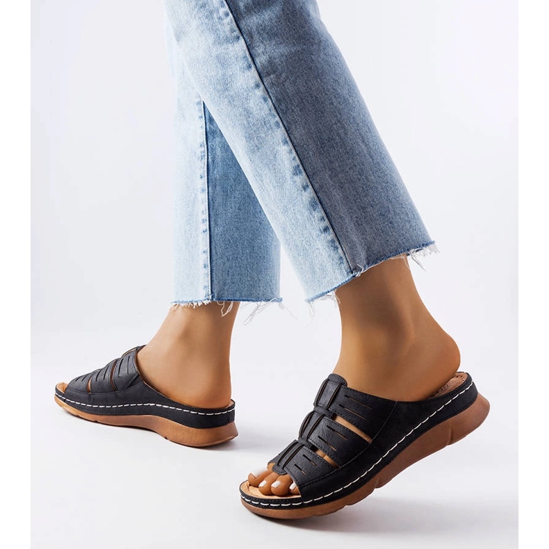 Jersey svarta wedge sliders 1