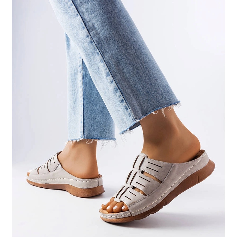 Grå Jersey wedge sliders 1