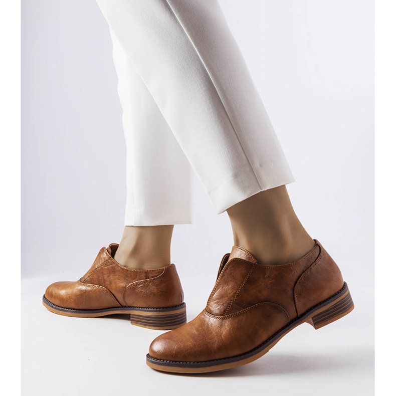 Beige brogues LS5379 Camel brun 1