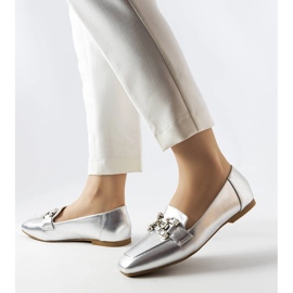 Marechal silver loafers med cubic zirconia 1