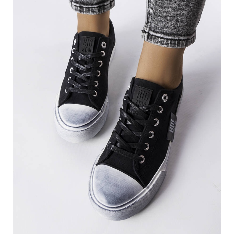 Svarta sneakers med skavsår Big Star JJ274354 2