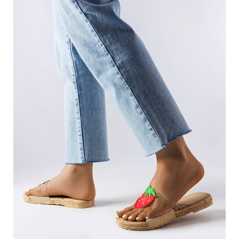 Transparenta tofflor med Foddie dekoration färglös 2