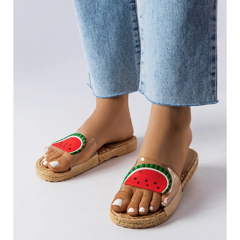 Transparenta tofflor med Foddie dekoration färglös 1