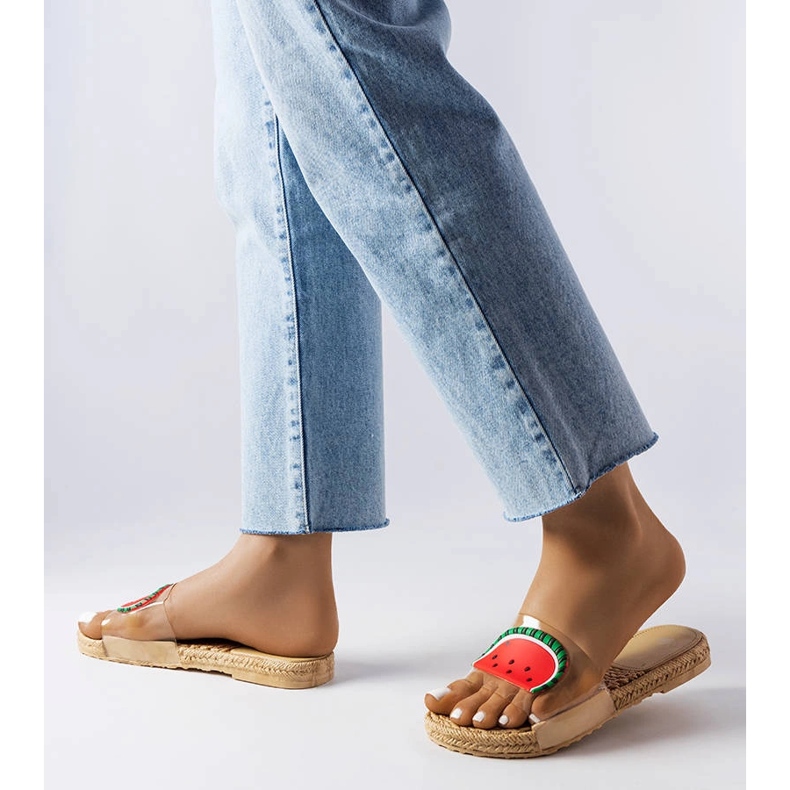 Transparenta tofflor med Foddie dekoration färglös 2