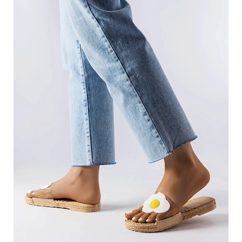 Transparenta tofflor med Foddie dekoration färglös 2