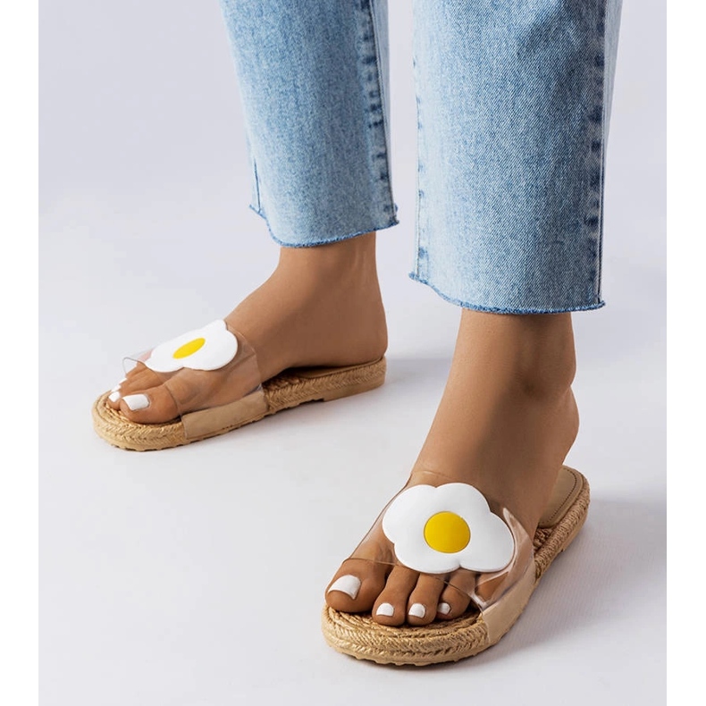 Transparenta tofflor med Foddie dekoration färglös 1