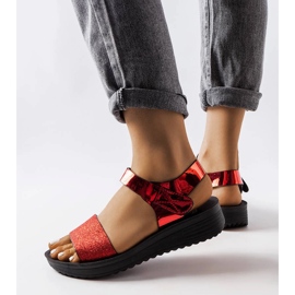Red Blask wedge sandaler röd 1