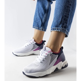 Vita och marinblå sportsneakers från Galatee 1