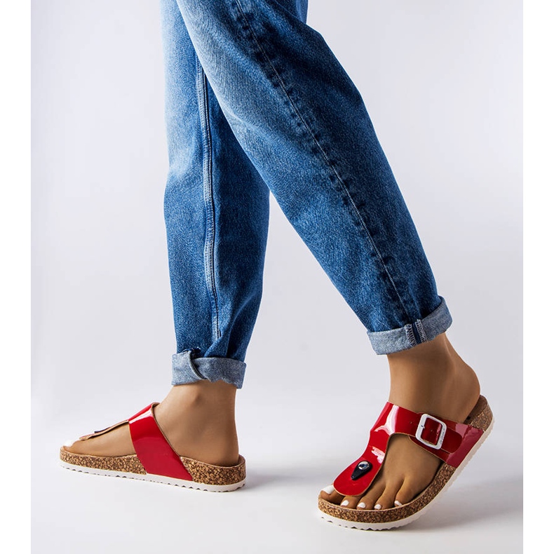 Röda flip flops Lee Cooper LCW-22-35-1171L 2