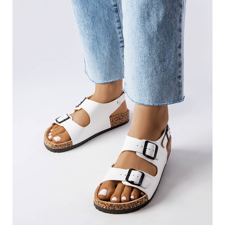 Vita korksandaler med spännen från Lee Cooper LCW-22-35-1160L 1