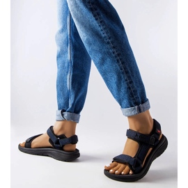 Lee Cooper LCW-23-34-1685L svarta kardborresandaler blå 2