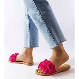 Alfrida rosa tofflor med blommor 2