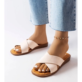 Inna Tiana beige tofflor 1