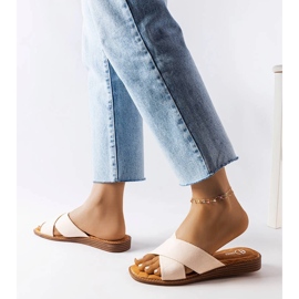 Inna Tiana beige tofflor 2