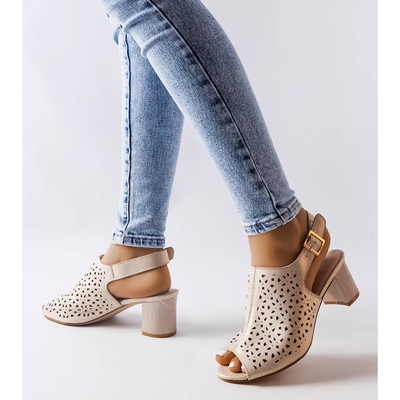 Fiamma sandaler i guldblock gyllene 1