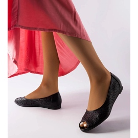 Svarta genombrutna ballerinor från Lafond 1