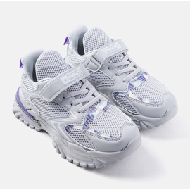 Gråa barnsneakers med kardborreband från Robillard 1