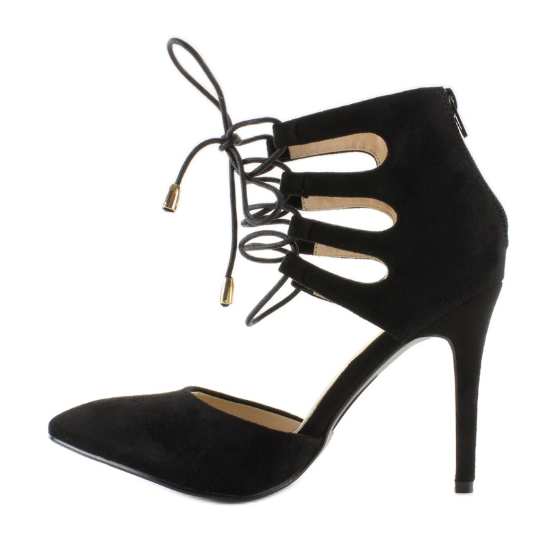 Mocka stiletter knutna vid ankeln Svart 1