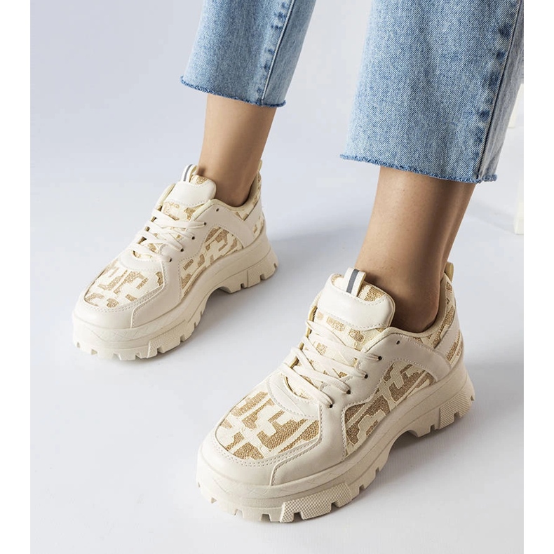 Beige chunky sneakers från Brunswick 1