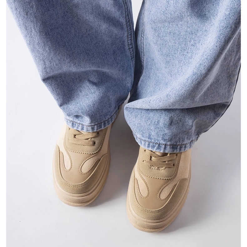 Beiga plattformssneakers beige 2