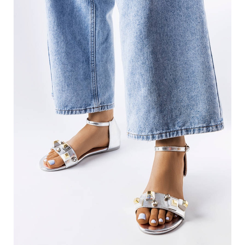 Silver dekorativa Riverdale sandaler 1