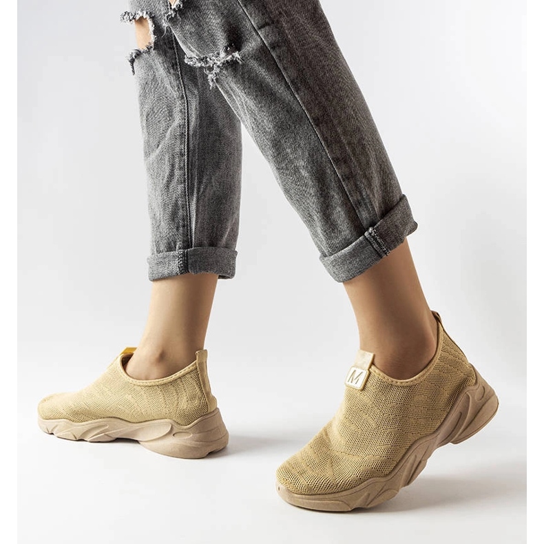 Mörkbeige textilsneakers från Aaron 1