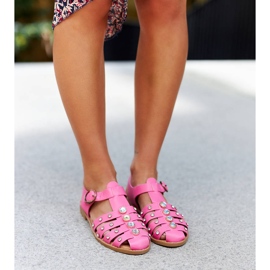 Rosa sandaler dekorerade med strass från Gaetano 2