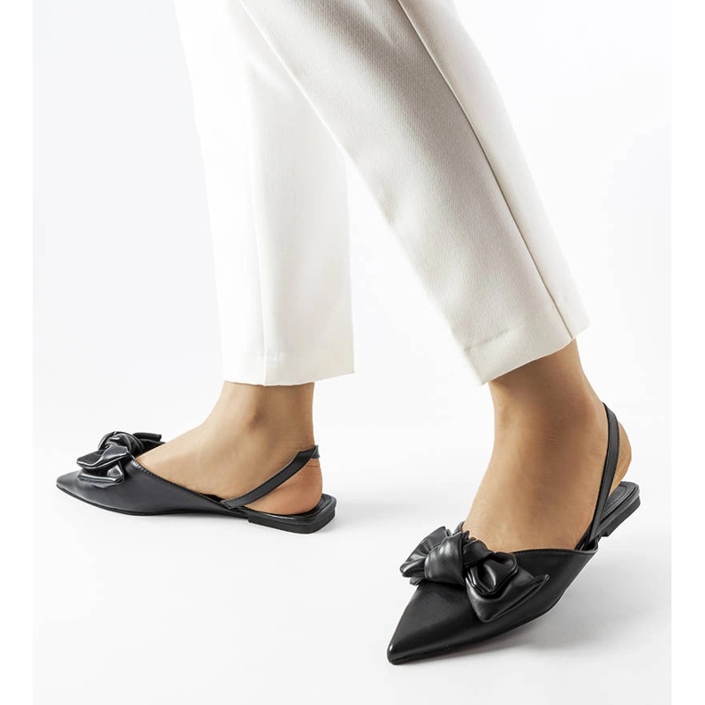 Bonarcado svarta ballerinor med öppen klack 1