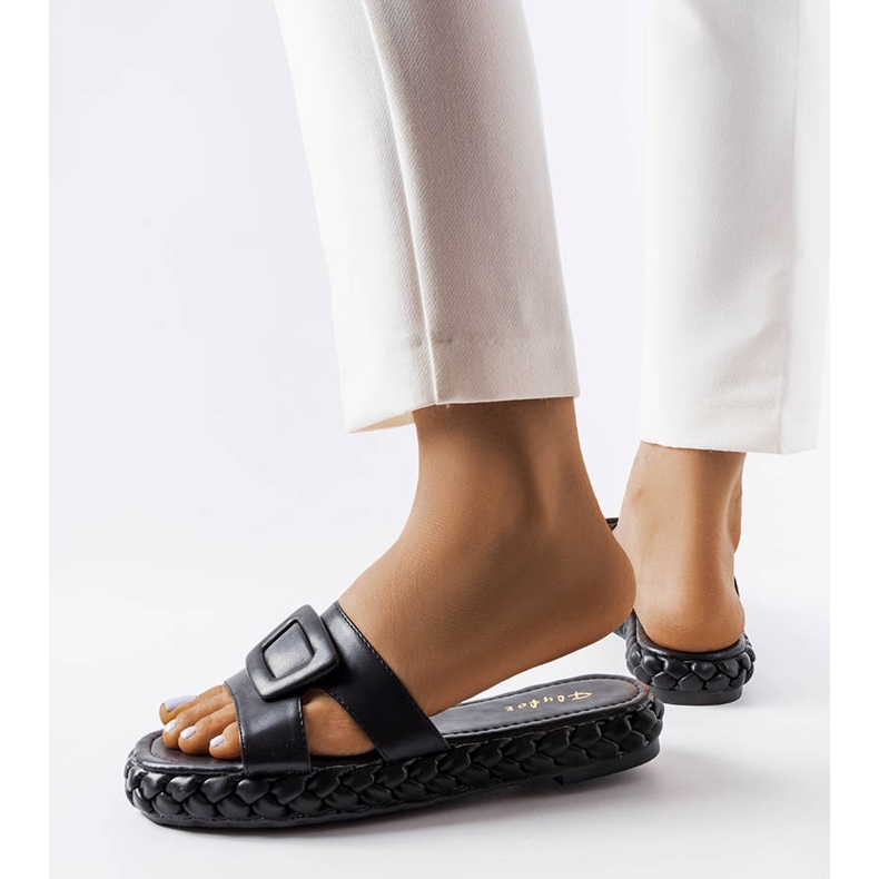 Svarta platåsandaler från Francesco 2