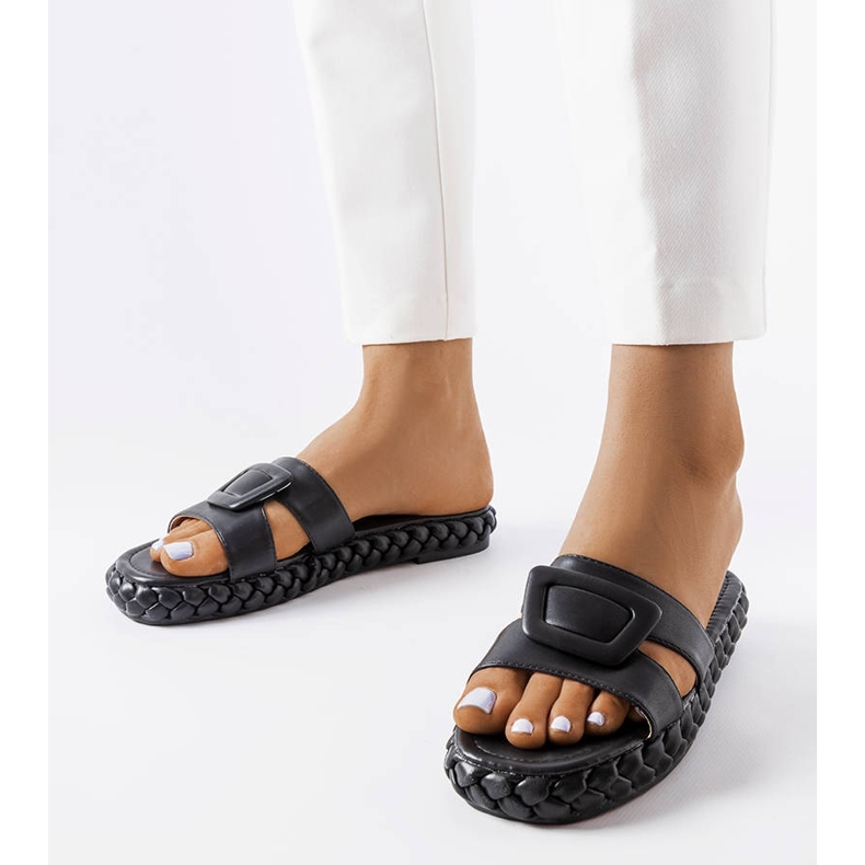 Svarta platåsandaler från Francesco 1