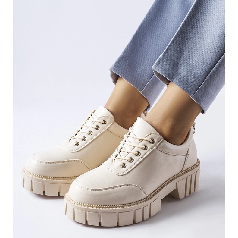 Beige eleganta klassiska Severino-skor 1