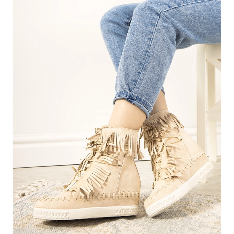 Dias beige wedge sneakers 1