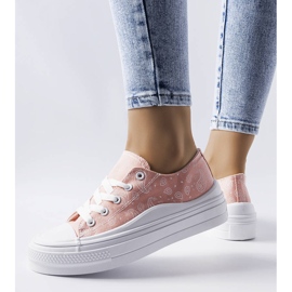 Rosa platåsneakers från Bélair 1