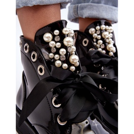 Lackade Dekorerade Stövletter Svart Sirdre 1