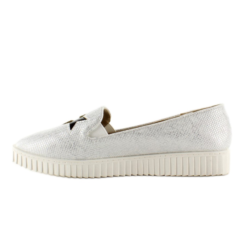 Sneakers med stjärnor, hög sula FE454 Bała vit svart grå 1