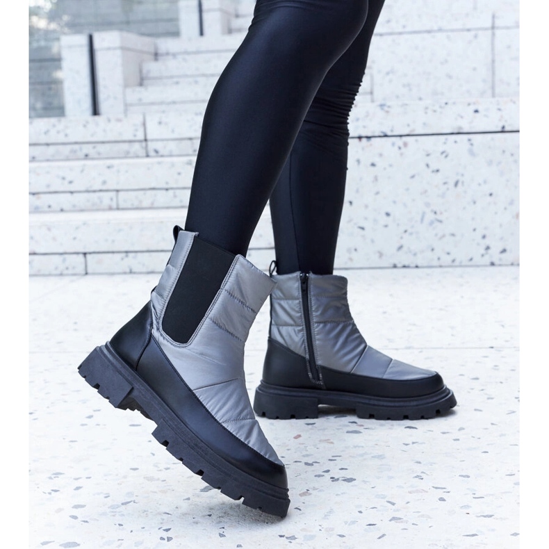 Grå isolerade Galvani snöstövlar 1