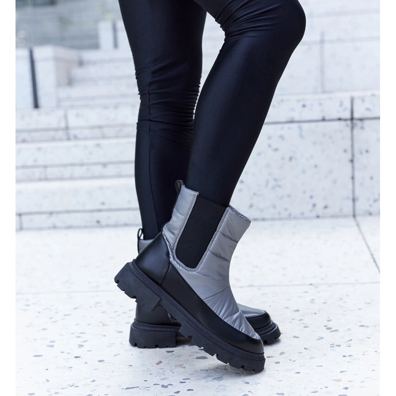 Grå isolerade Galvani snöstövlar 2