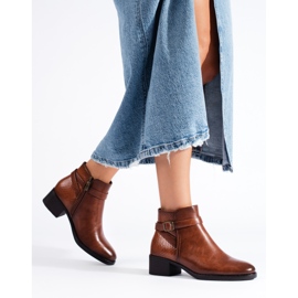 W. Potocki Potocki svarta högklackade ankelstövlar för kvinnor brun 2