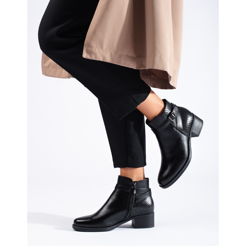 W. Potocki Potocki svarta högklackade ankelstövlar för kvinnor 2