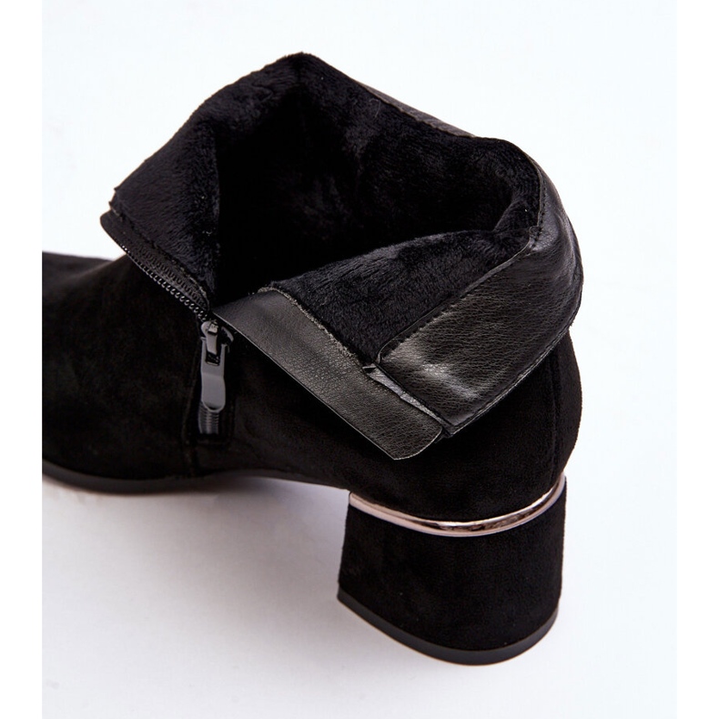 PE1 Mocka damskor med hög klack Svart Mebassa 2