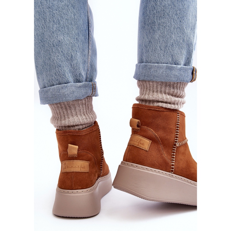 Snöskor i mocka för kvinnor Maciejka 06257-29 Brun 1