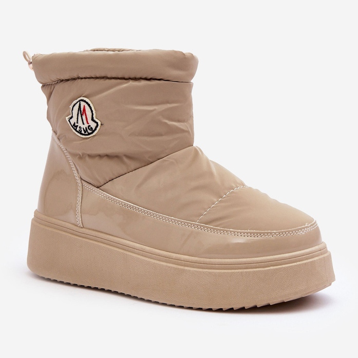 Beige Gattea Slip-On snöstövlar för kvinnor på plattform 1