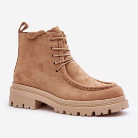 Ankelstövlar för kvinnor med dragkedja, mörkbeige Apolosi 1