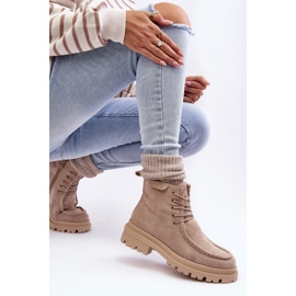 Beige Apolosi Damstövlar med dragkedja 7