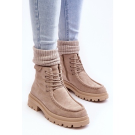 Beige Apolosi Damstövlar med dragkedja 6